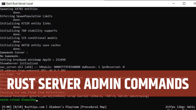 Rust Server Admin Commands